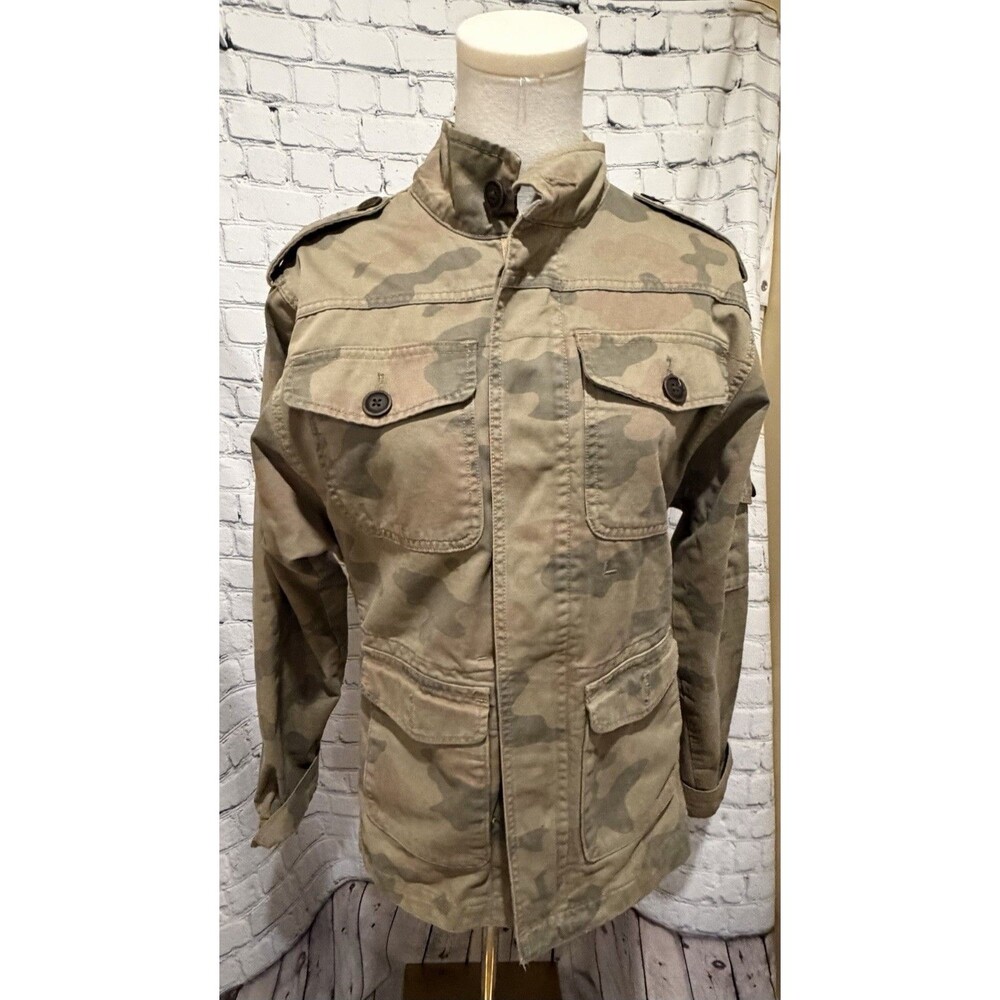 Lucky Brand Womens Camo Jacket Cargo Pockets Utility Military Size Small